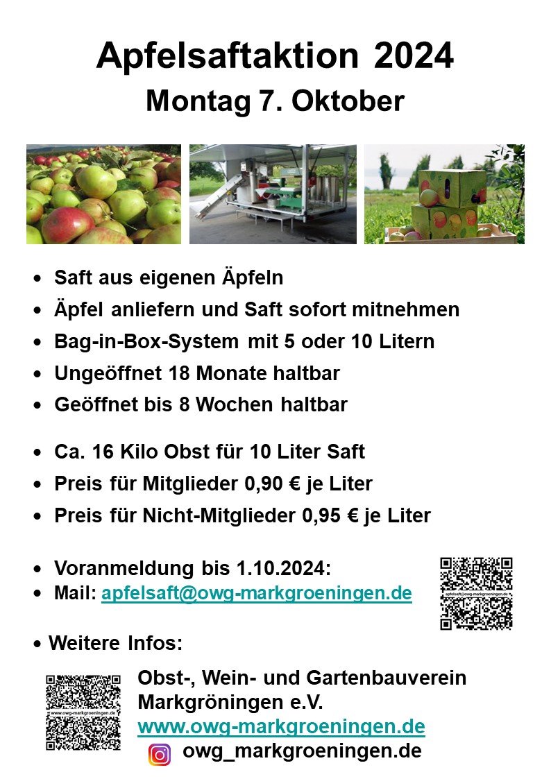 Plakat Apfelsaftaktion 2024