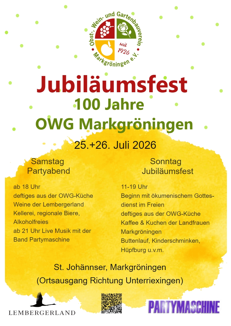 Plakat OWG Jubilaumsfest Anzeige